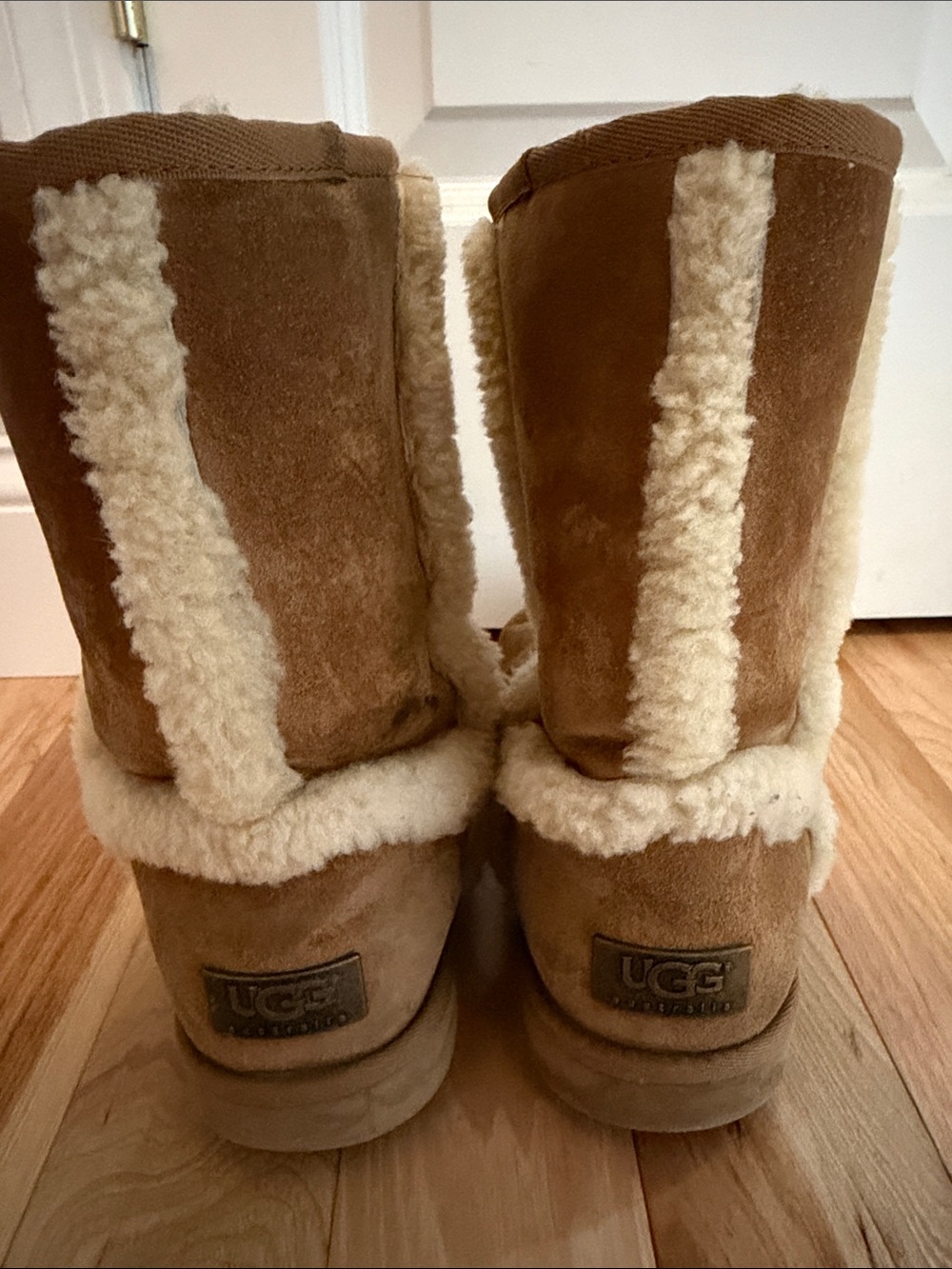 UGG Chestnut Suede Shearling-Lined Mid-Calf Boots